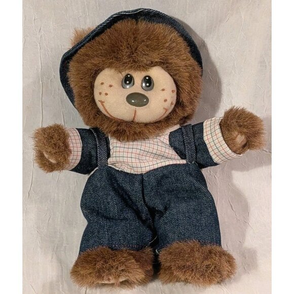 Soft Things Bear Plush Teddy Freckles Jeans Stuffed Animal Overalls Country Vtg - Picture 14 of 14